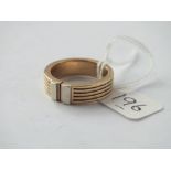 Heavy 9ct Cartier style band ring approx. size N - 8g