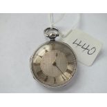 Ladies silver fob watch with silvered dial