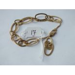 18CT GOLD OVAL CHAIN LINK BRACELET - 13.3