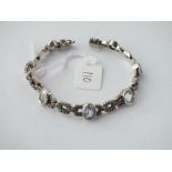 Good silver & marcasite blue stone bracelet