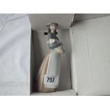 Boxed figure ‘girl with pig’ – 7” high