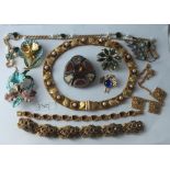 Bag of gilt costume jewellery