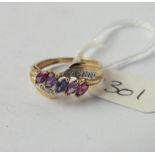 9ct amethyst & diamond dress ring approx. size N