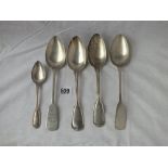 Five various continental spoons – 225gms