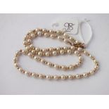 Pearl and gold bead necklace with 9ct clasp