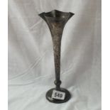 Embossed spill vase, trumpet shaped – 8.5” high - B’ham 1905