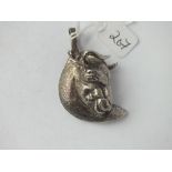 Large silver Bull head pendant