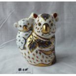 Pair of kola bears with gold buttons – 4” high
