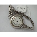Silver ROLEX wrist watch with silver expandable strap