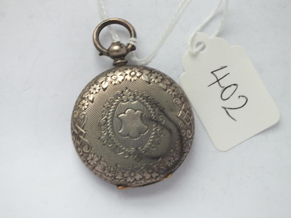 Fancy silver ladies fob watch - Image 2 of 2