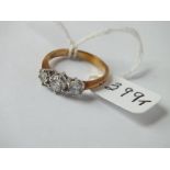 9ct 3 stone dress ring – size P
