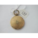 9ct circular Victorian locket (plated top ring) 9.2g inc