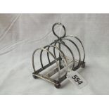 Five bar toast rack on ball feet – Sheff 1918 – by HA – 87gms