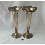Pair of spill vases with tapering stems – 7.5” high – B’ham 1905