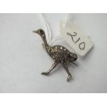 Vintage silver paste bird brooch