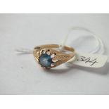 9ct blue stone dress ring approx. size T