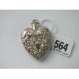 Heart shaped scent bottle embossed with scrolls (925 standard)