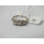 14ct white gold three stone fancy diamond ring approx. size O