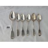 Dessert spoon – 1832 by WE and 5 tea spoons (2 foreign) – 180gms