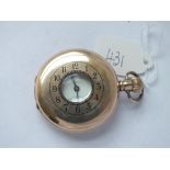 Good plated gents half hunter pocket watch – working order