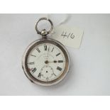 silver gents pocket watch by Fattorini (seconds dial missing)