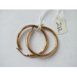 Pair large 9ct hoop earrings 3.5g