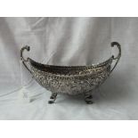 Foreign embossed boat shaped bowl – 8” wide – 175gms