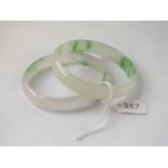 Two Jadeite hard stone bangles