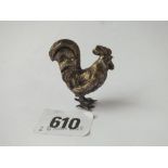 A miniature model of a cockerel (stamped 800) – 1.3/4” high