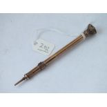 Gold propelling pencil with blood stone end