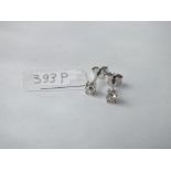 Pair platinum and diamond ear studs