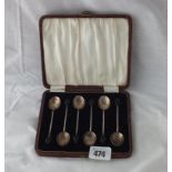 Box set of 6 bean top spoons – B’ham 1930