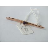 Single stone amethyst brooch set in 9ct, 2.8g