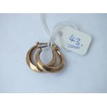 Pair 9ct hoop earrings