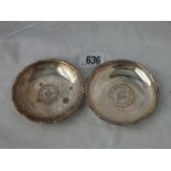 1 sterling coin dish and another plated dish