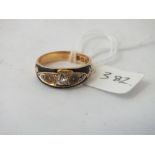 Antique diamond and pearl 5 stone ring set in 18ct, size N, 5.9g