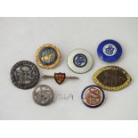 Various silver and enamel brooches etc.,