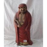 19th Century porcelain figure of a man with stick 16” high