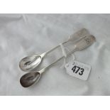 Victorian Exeter mustard spoon 1851 by J Stone and another London 1835