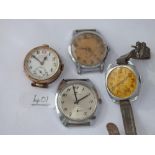 4 various vintage wrist watches, 1 by Jaquet Dorez