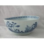 The Nankin Cargo, a bowl painted with river landscape 7.5” dia. **with label lot no.272 Christies