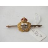 9ct and enamel anchor brooch, 4g