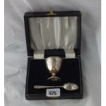 Christening set with egg cup & spoon in fitted box 1967