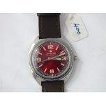 Junghans red dial gents wrist watch
