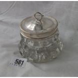 Jam pot with glass body – B’ham 1919