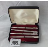 Set of 4 sterling silver bridge pencils in fitted case