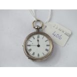 Victorian silver cased fob watch