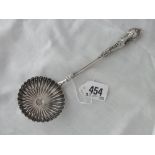 19th Century Continental sifter spoon with decorated handle