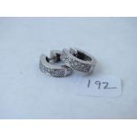 Pair of 18ct white gold and diamond ear clips, 4.6g