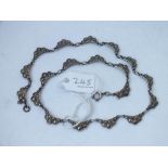 Silver and marcasite link necklace